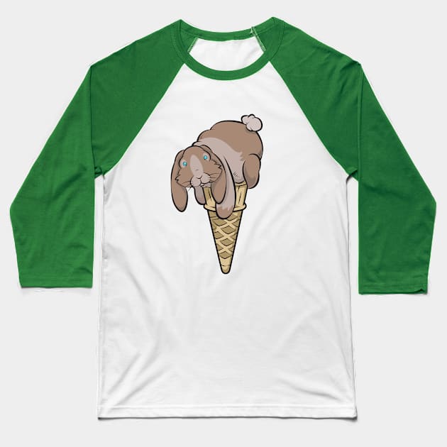 Brown Rabbit Ice Cream Baseball T-Shirt by rycotokyo81